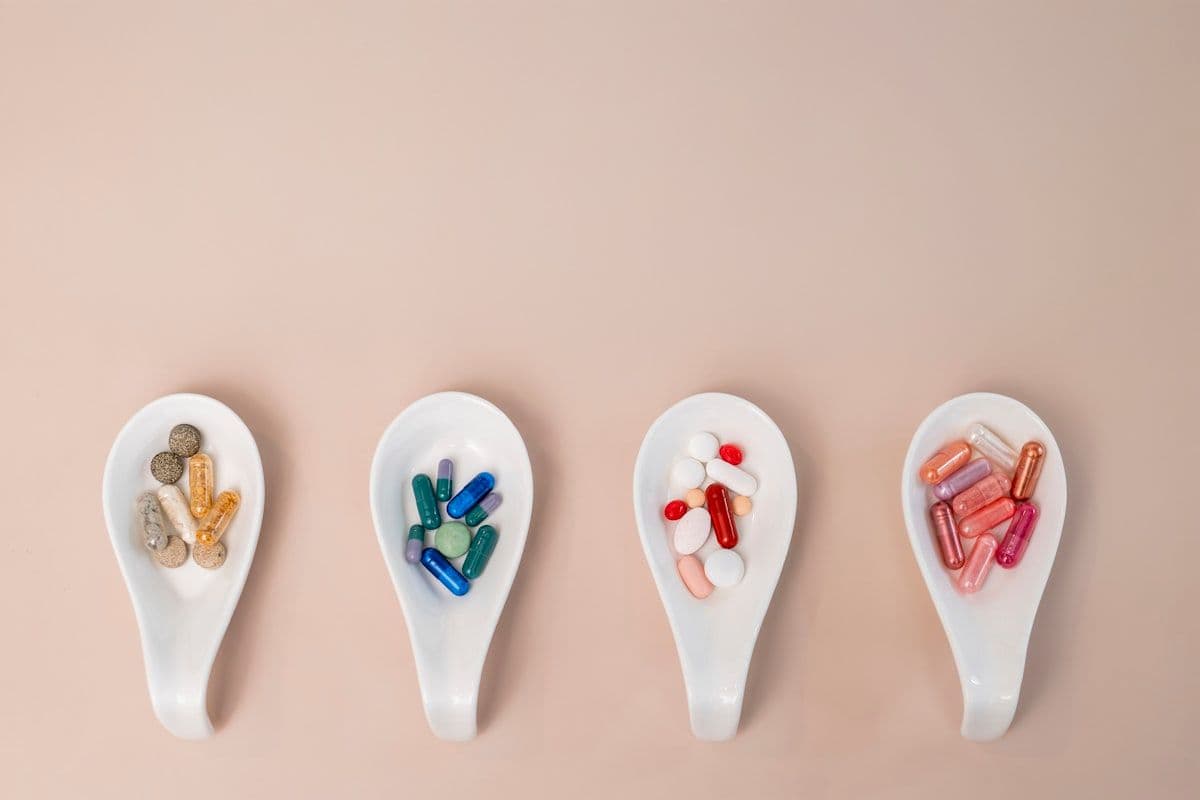 Tablets measured out on spoons